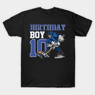 10 Year Old Ice Hockey Themed Birthday Party 10th T-Shirt